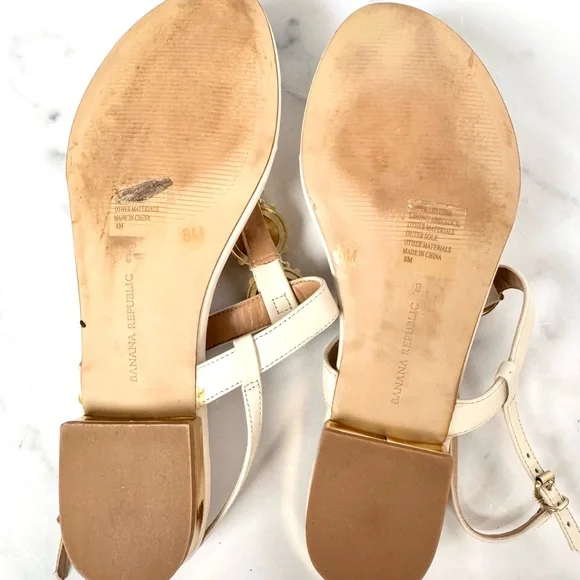 Elegant Cream Sandals with Faux Stones - Picture 7 of 10